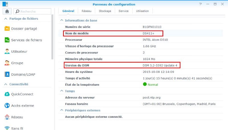 Synology NAS の DSM バージョンとモデルを知る